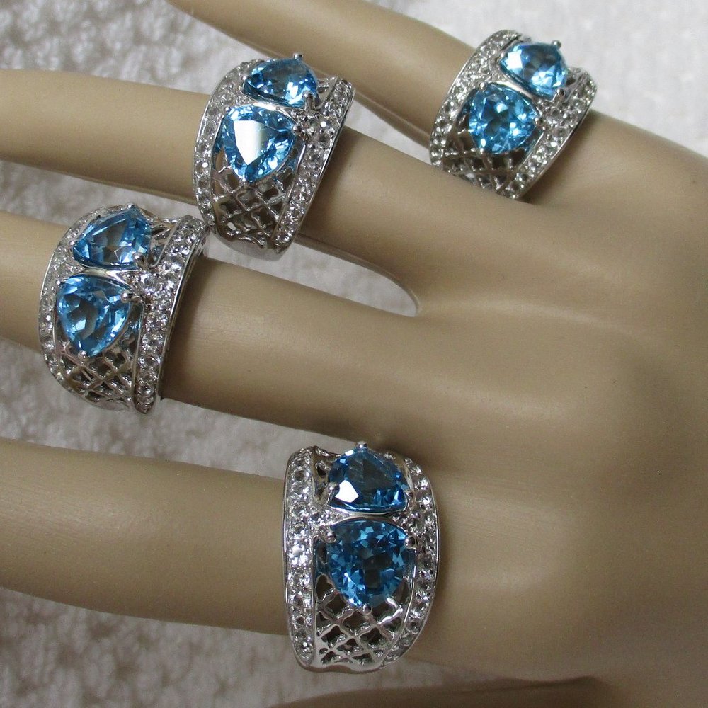 Victoria Wieck 4.72ct Swiss Blue Topaz Ring